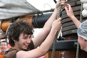 Hauling the halyard