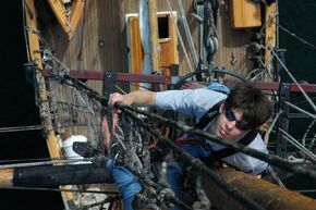 Climbing the rigging